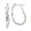 Sterling Silver Polished Wavy Omega Back Oval Hoop Earrings