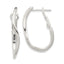 Wavy Omega Back Oval Hoop Earrings in Sterling Silver, 30mm - Sophia Jewelers