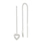 Sterling Silver Polished & Hammered Heart Threader Earrings