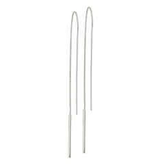 Sterling Silver Polished Bar Threader Earrings