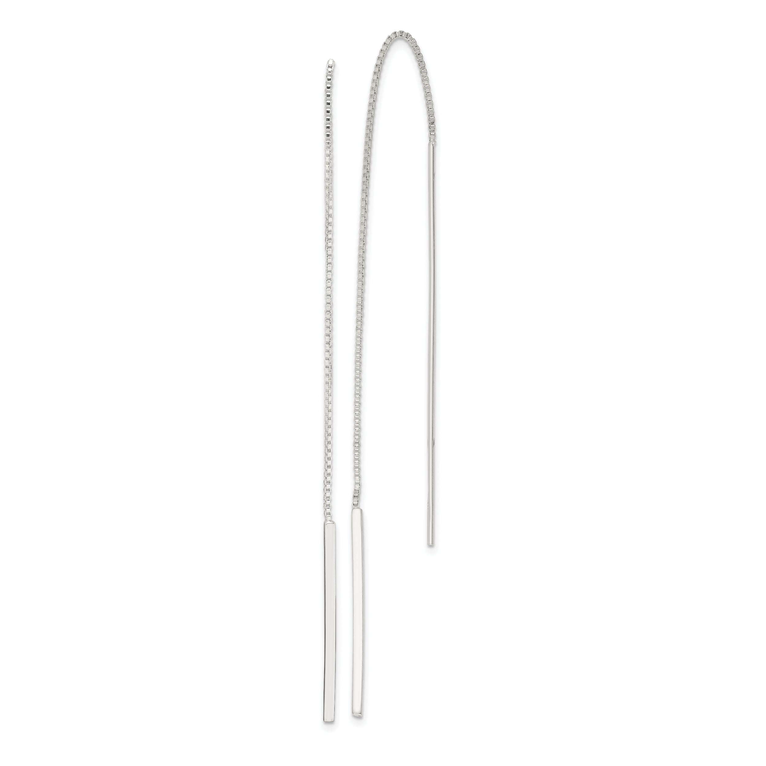 Sterling Silver Polished Bar Threader Earrings
