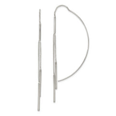 Sterling Silver Polished Multi-Strand Bar Threader Earrings