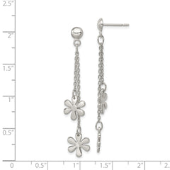 Sterling Silver Flower Dangle Post Earring