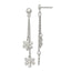 Flower Stud Dangle Earrings in Sterling Silver, 11mm - Sophia Jewelers