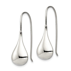Sterling Silver Tear Drop Shaped Drop Wire Earrings