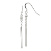 Sterling Silver Polished Fancy Bar Dangle Earrings