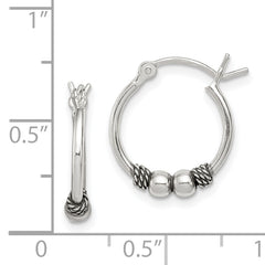 Sterling Silver Antique Fancy Hoop Earrings