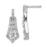 Sterling Silver Rhodium-plated CZ Journey Earrings
