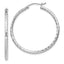 Sterling Silver Rhodium-plated 2mm Diamond Cut Hoop Earrings - Sophia Jewelers