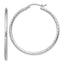 Sterling Silver Rhodium-plated 2mm Diamond Cut Hoop Earrings