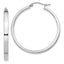 Concave Square Tube Hoop Earrings in Sterling Silver, 35mm - Sophia Jewelers