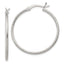 Sterling Silver Textured 2x30mm Hoop Earrings