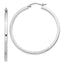 Sterling Silver Rhodium-Plated 2x40mm Square Tube Hoop Earrings - Sophia Jewelers