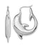 Dolphin Round Hoop Earrings in Sterling Silver, 31x41mm - Sophia Jewelers