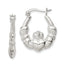 Sterling Silver Polished Claddagh Hoop Earrings - Sophia Jewelers