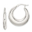 Tapered Round Hoop Earrings in Sterling Silver, 27mm - Sophia Jewelers