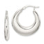 Sterling Silver Polished & Tapered Round Hoop Earrings