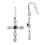 Diamond Black Cubic Zirconia Cross Dangle Earrings in Sterling Silver (0.02 ct. tw.) - Sophia Jewelers