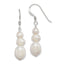 Sterling Silver Polished White 6-10mm Freshwater Cultured Pearl Dangle Earrings - Sophia Jewelers