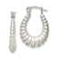 Sterling Silver Polished Shrimp Oval Hoop Earrings