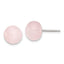 Sterling Silver 10-10.5mm Rose Quartz Button Post Earrings