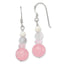 Sterling Silver Polished Pink Crystal, Jade & Mother of Pearl Dangle Earrin - Sophia Jewelers