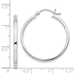 Sterling Silver 2.5x30mm Polished Hoop Earrings