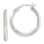 Sterling Silver Polished 3x30mm Knife Edge Round Hoop Earrings - Sophia Jewelers