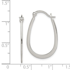 Sterling Silver Polished Oval Hoop Earrings