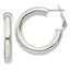 Sterling Silver 5x30mm Omega Back Hoop Earrings - Sophia Jewelers