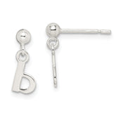 Sterling Silver Polished B Dangle Post Earrings