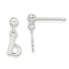 Sterling Silver Polished B Dangle Post Earrings