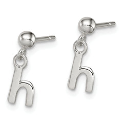 Sterling Silver Polished H Dangle Post Earrings
