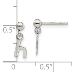 Sterling Silver Polished H Dangle Post Earrings