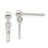 Sterling Silver Polished I Dangle Post Earrings