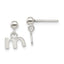 Sterling Silver Polished M Dangle Post Earrings