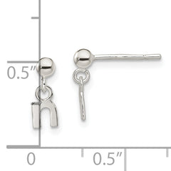 Sterling Silver Polished N Dangle Post Earrings