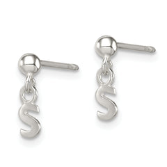 Sterling Silver Polished S Dangle Post Earrings