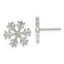 Sterling Silver CZ Polished Snowflake Post Earrings