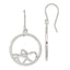 Sterling Silver Rhodium-plated Polished Open Hearts Circle Dangle Earrings
