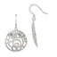 Sterling Silver Polished Fancy Circle Dangle Earrings