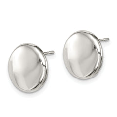 Sterling Silver Polished Button Post Earrings