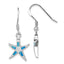 Created Blue Opal Starfish Dangle Earrings in Sterling Silver - Sophia Jewelers