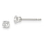Sterling Silver 3mm Square Snap Set CZ Stud Earrings