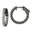 Sterling Shimmer Black Rhodium-plated 34 Stone 2.0mm CZ In and Out Round Hinged Hoop Earrings - Sophia Jewelers