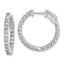 Sterling Silver Rhodium-Plated 44 Stone 2mm Cubic Zirconia in and Out Round Hinged Hoop Earrings - Sophia Jewelers