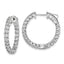 40-Stone Round Cubic Zirconia Out Hoop Earrings in Sterling Silver, 25x24mm Hinged - Sophia Jewelers