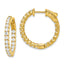 Flash Round Cubic Zirconia Out Hoop Earrings in Gold-Plated Sterling Silver, 23mm - Sophia Jewelers