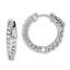 32-Stone Round Cubic Zirconia Out Hoop Earrings in Sterling Silver, 18mm Hinged - Sophia Jewelers