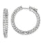 52-Stone Round Cubic Zirconia Out Hoop Earrings in Sterling Silver, 26mm Hinged - Sophia Jewelers